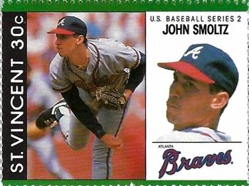 1989 St. Vincent Baseball Players Stamps #NNO John Smoltz Front