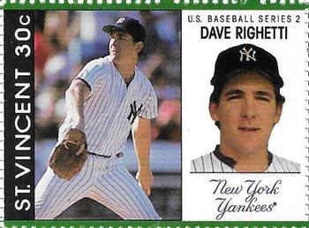 1989 St. Vincent Baseball Players Stamps #NNO Dave Righetti Front