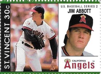 1989 St. Vincent Baseball Players Stamps #NNO Jim Abbott Front
