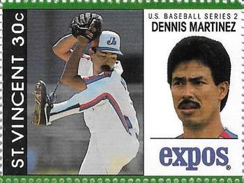 1989 St. Vincent Baseball Players Stamps #NNO Dennis Martinez Front