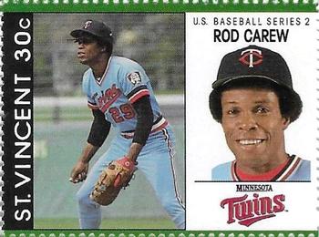 1989 St. Vincent Baseball Players Stamps #NNO Rod Carew Front