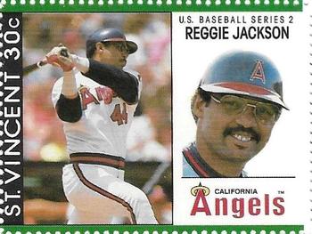 1989 St. Vincent Baseball Players Stamps #NNO Reggie Jackson Front