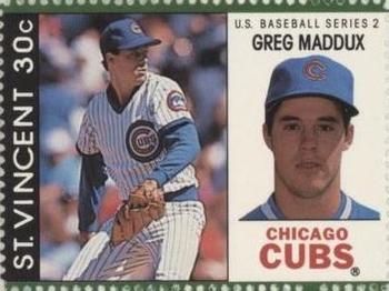1989 St. Vincent Baseball Players Stamps #NNO Greg Maddux Front