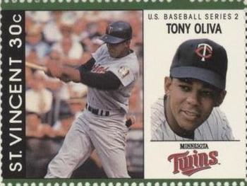 1989 St. Vincent Baseball Players Stamps #NNO Tony Oliva Front