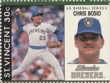 1989 St. Vincent Baseball Players Stamps #NNO Chris Bosio Front