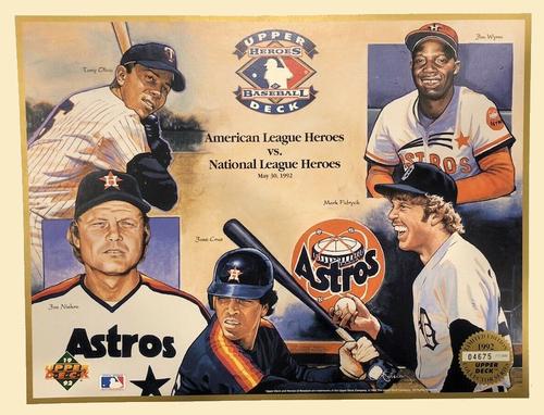 1992 Upper Deck Heroes of Baseball Commemorative Sheets #NNO Tony Oliva / Jose Cruz / Joe Niekro / Jim Wynn / Mark Fidrych Front
