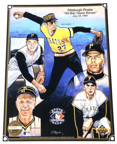 1992 Upper Deck Heroes of Baseball Commemorative Sheets #NNO Elroy Face / Kent Tekulve / Chuck Tanner / Bob Veale / Frank Thomas Front