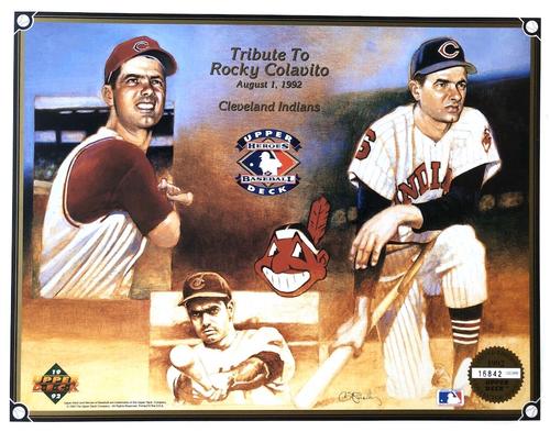 1992 Upper Deck Heroes of Baseball Commemorative Sheets #NNO Rocky Colavito Front