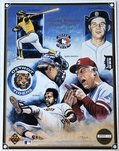 1992 Upper Deck Heroes of Baseball Commemorative Sheets #NNO Bert Campaneris / Aurelio Rodriguez / Sparky Anderson / Al Oliver Front