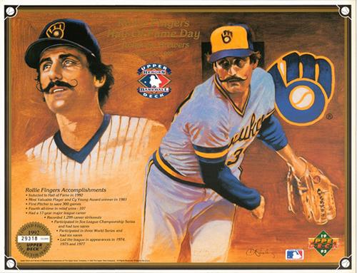1992 Upper Deck Heroes of Baseball Commemorative Sheets #NNO Rollie Fingers Front