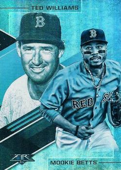 2019 Topps Fire - Lasting Legacies Blue Chip #LL-7 Mookie Betts / Ted Williams Front