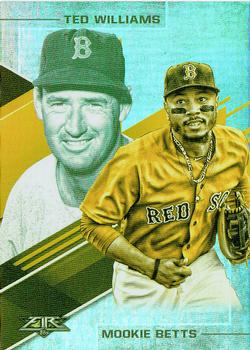 2019 Topps Fire - Lasting Legacies Gold Mint #LL-7 Mookie Betts / Ted Williams Front