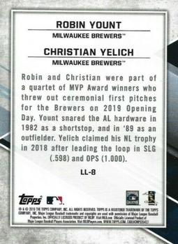 2019 Topps Fire - Lasting Legacies Gold Mint #LL-8 Robin Yount / Christian Yelich Back