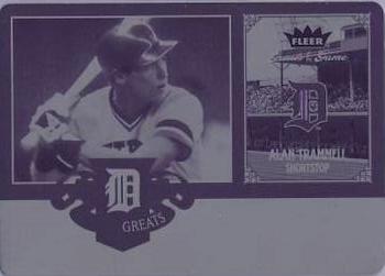 2006 Fleer Greats of the Game - Tigers Greats Printing Plates Black #DET-AT Alan Trammell Front