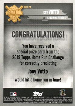 2019 Topps - Home Run Challenge Winners June #HRC-24 Joey Votto Back
