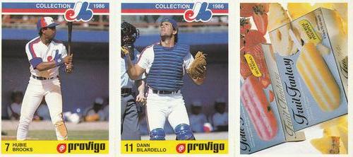 1986 Provigo Montreal Expos - Panels #1 / 2 / NNO Hubie Brooks / Dann Bilardello / Fruit Fantasy Coupon Front
