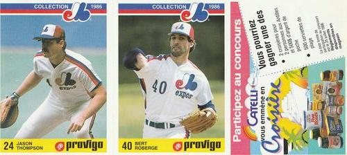 1986 Provigo Montreal Expos - Panels #15 / 16 / NNO Jason Thompson / Bert Roberge / Catelli Coupon Front