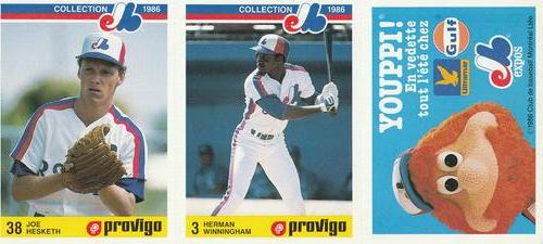 1986 Provigo Montreal Expos - Panels #21 / 22 / NNO Joe Hesketh / Herman Winningham / Youppi! Ultramar Coupon Front