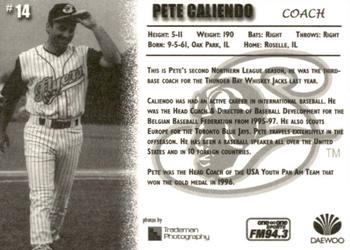 1999 Schaumburg Flyers #NNO Pete Caliendo Back