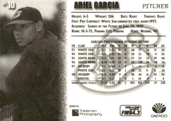 1999 Schaumburg Flyers #NNO Ariel Garcia Back