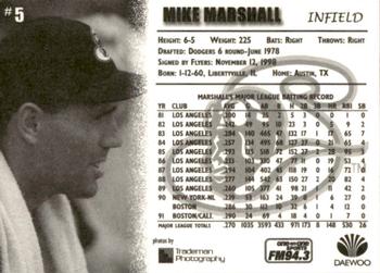 1999 Schaumburg Flyers #NNO Mike Marshall Back