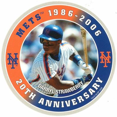 2006 New York Mets 1986-2006 World Series Champions 20th Anniversary Coins Dunkin' Donuts Promo #NNO Darryl Strawberry Front
