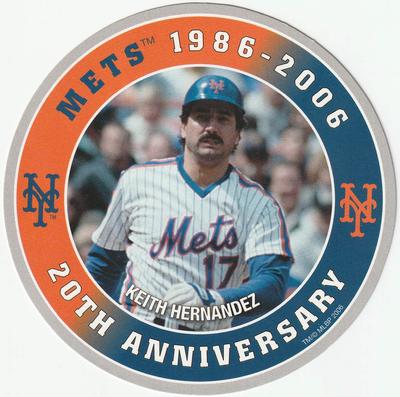 2006 New York Mets 1986-2006 World Series Champions 20th Anniversary Coins Dunkin' Donuts Promo #NNO Keith Hernandez Front