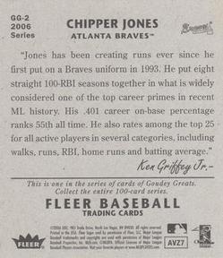 2006 Fleer Tradition - 1934 Goudey Greats #GG-2 Chipper Jones Back