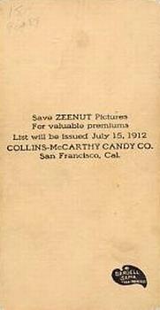1912 Zee-Nut #NNO Elmer Martinoni Back