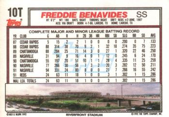 1992 Topps Traded #10T Freddie Benavides Back