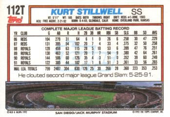 1992 Topps Traded #112T Kurt Stillwell Back