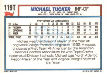 1992 Topps Traded #119T Michael Tucker Back