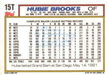 1992 Topps Traded #15T Hubie Brooks Back
