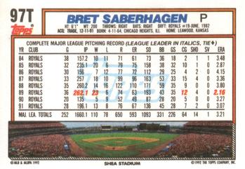 1992 Topps Traded #97T Bret Saberhagen Back