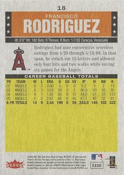 2006 Fleer Tradition - Black and White #18 Francisco Rodriguez Back