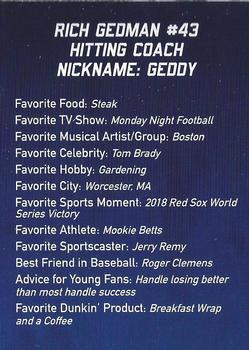 2019 Pawtucket Red Sox #NNO Rich Gedman Back