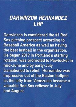 2019 Pawtucket Red Sox #NNO Darwinzon Hernandez Back