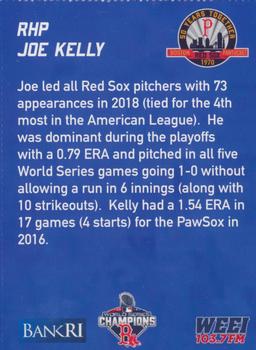 2019 BankRI/WEEI Pawtucket Red Sox World Series Champions Boston Red Sox #NNO Joe Kelly Back