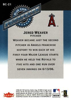 2006 Fleer Tradition - Blue Chip Prospects #BC-21 Jered Weaver Back