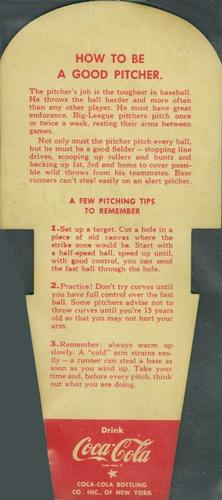 1952 Coke Tips #NNO Ed Lopat Back