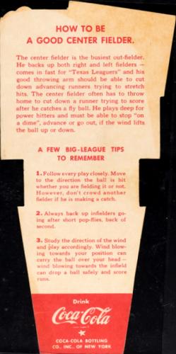 1952 Coke Tips #NNO Don Mueller Back