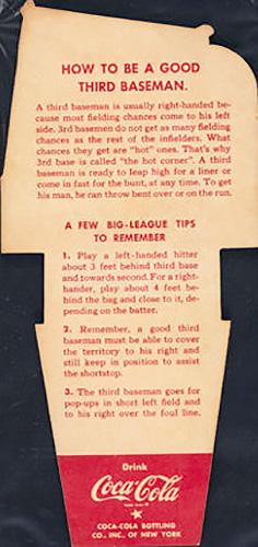 1952 Coke Tips #NNO Bobby Thomson Back