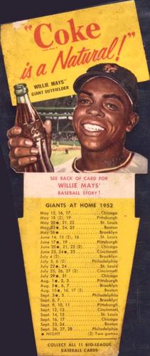 1952 Coke Tips - Test Sets #NNO Willie Mays Front