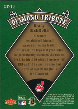 2006 Fleer Tradition - Diamond Tribute #DT-10 Grady Sizemore Back