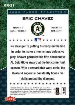 2006 Fleer Tradition - Grass Roots #GR-21 Eric Chavez Back