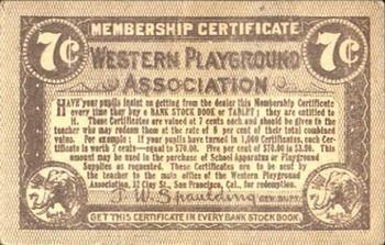 1911 Western Playground Association (H998) #NNO Kitty Brashear Back