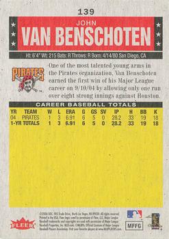 2006 Fleer Tradition - Sepia #139 John Van Benschoten Back