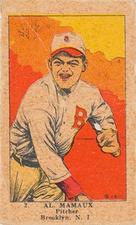 1923 Strip Cards (W515-1) #2 Al Mamaux Front