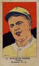 1923 Strip Cards (W515-1) #16 Burleigh Grimes Front