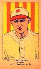 1923 Strip Cards (W515-1) #20 Carl Mays Front